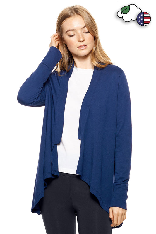 MC331🇺🇸🍃 MoCA™ Drape Front Cardigan - Expert Brand#navy