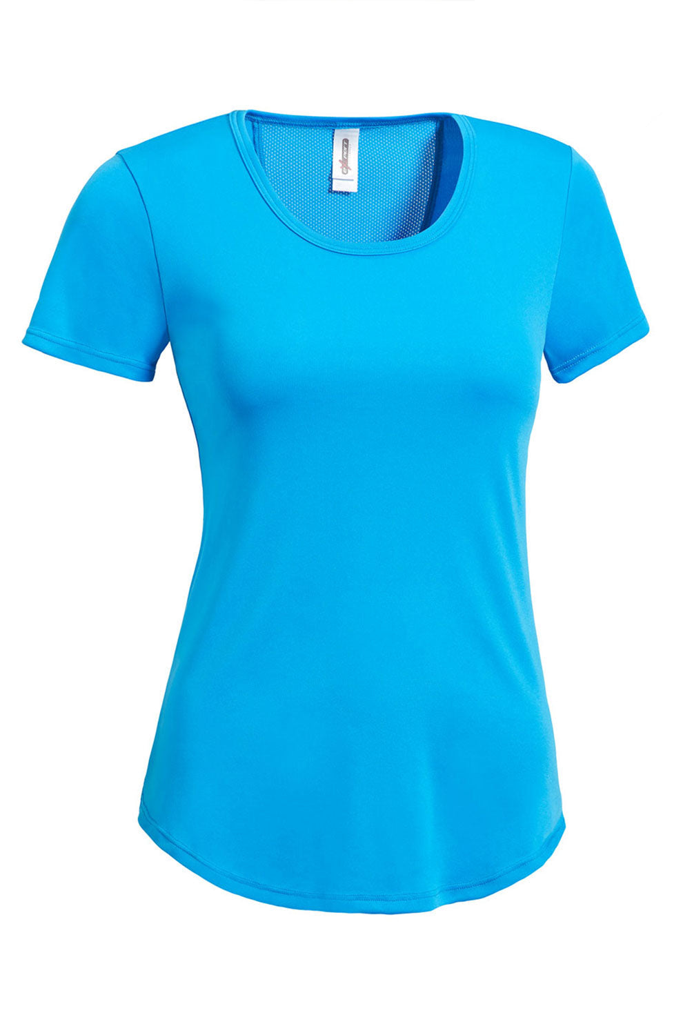 Expert Brand Wholesale Women's DriMax Angel Mesh Cinch Back Tee Safety Blue#safety-blue