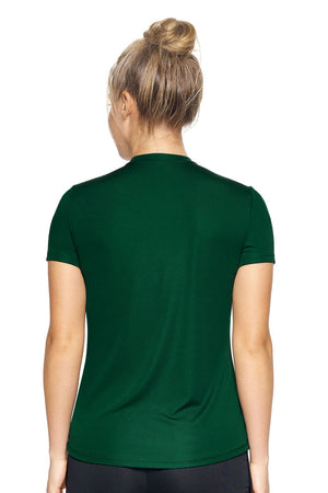 Expert Brand Wholesale Women's DriMax Crewneck Performance Tee Made in USA Forest Green Image 3#forest-green
