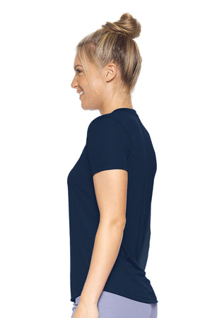 Expert Brand Wholesale Women's DriMax Crewneck Performance Tee Made in USA AI201 navy image 2#navy
