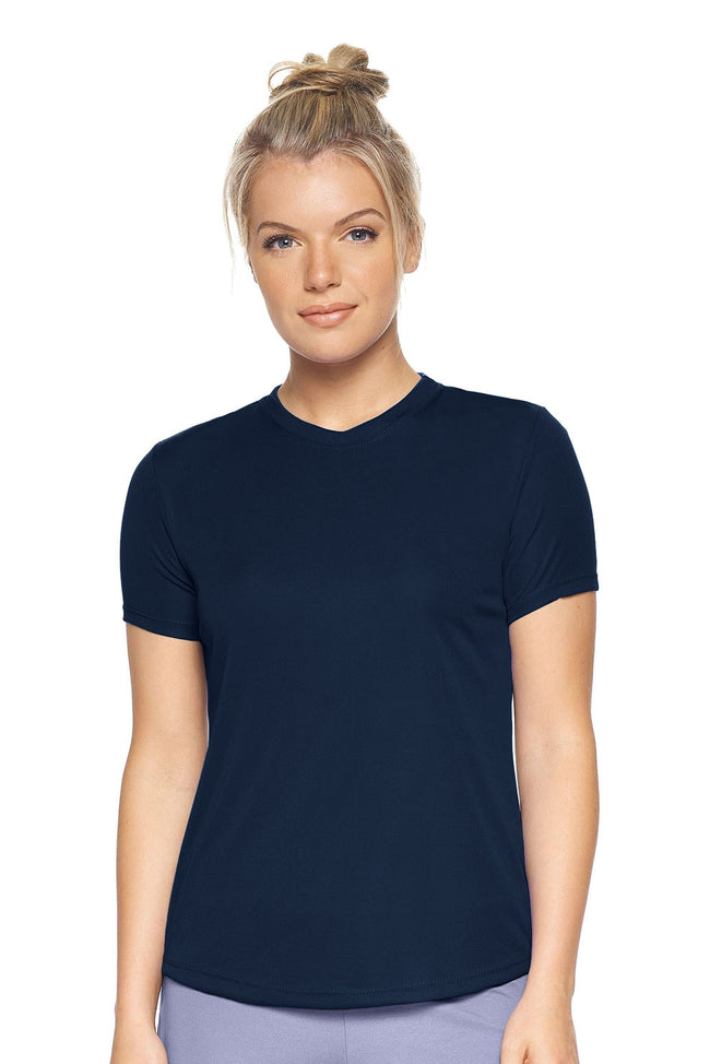 Expert Brand Wholesale Women's DriMax Crewneck Performance Tee Made in USA AI201 navy#navy
