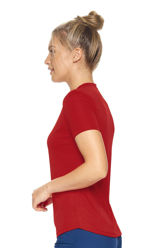 Expert Brand Wholesale Women's Drimax Crewneck Performance Tee Made in USA AI201 Red Image 2#red