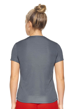Expert Brand Wholesale Women's DriMax Crewneck Performance Tee Made in USA AI201 steel image 3#steel