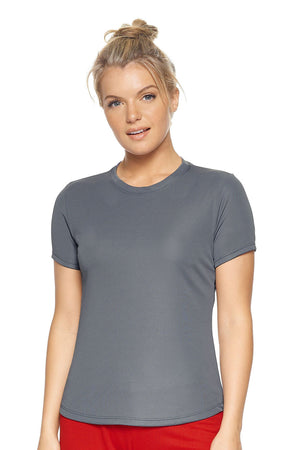 Expert Brand Wholesale Women's DriMax Crewneck Performance Tee Made in USA AI201 steel#steel