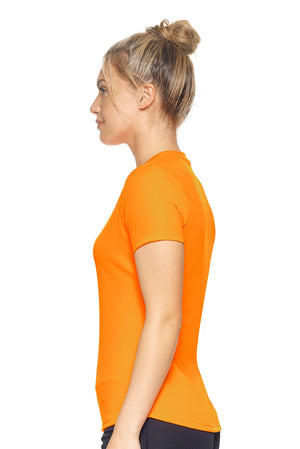 Expert Brand Wholesale Best Blanks Made in USA Activewear Performance Women's DriMaX™ Short Sleeve Expert Tee T-Shirt image 2#safety-orange