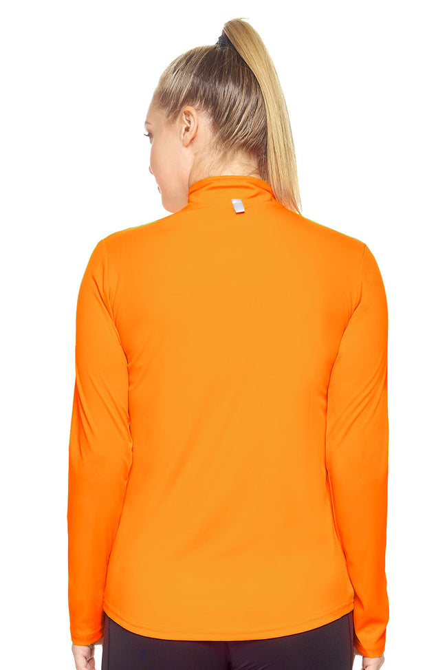 Expert Brand Wholesale Women's Blank Quarter Zip Training Top Drimax™ Performance Safety Orange image 3#safety-orange