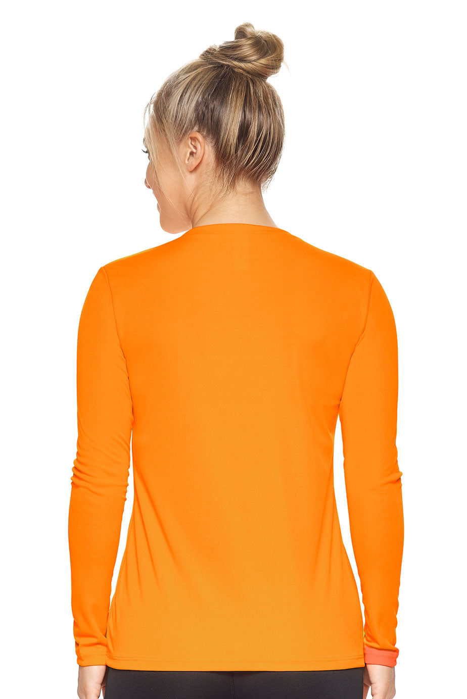 Expert Brand Wholesale Best Blanks Made in USA Activewear Performance DrimaX™ V-Neck Long Sleeve Expert Tee safety orange image 3#safety-orange