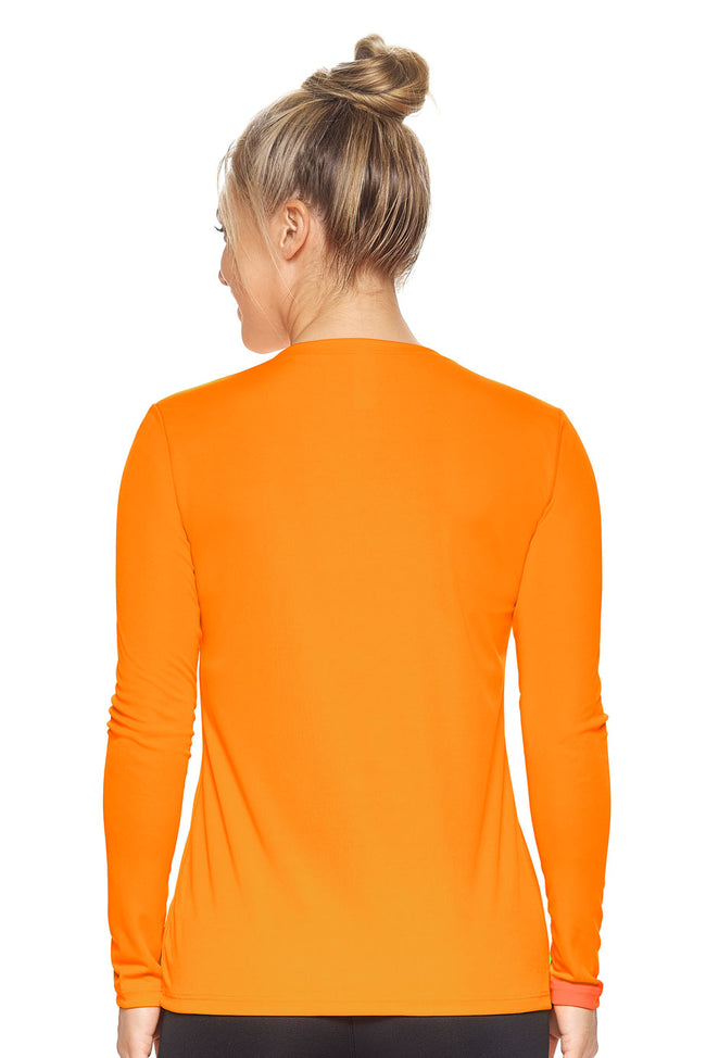 Expert Brand Wholesale Best Blanks Made in USA Activewear Performance DrimaX™ V-Neck Long Sleeve Expert Tee safety orange image 3#safety-orange