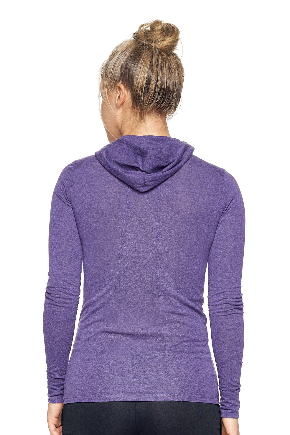 Expert Brand Wholesale Women's Hoodie Shirt Performance in Dark Heather Purple#dark-heather-purple