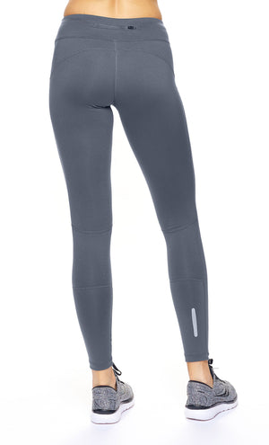Expert Brand Wholesale Mid-Rise Zip Pocket Full Length Leggings in Graphite image 4#graphite