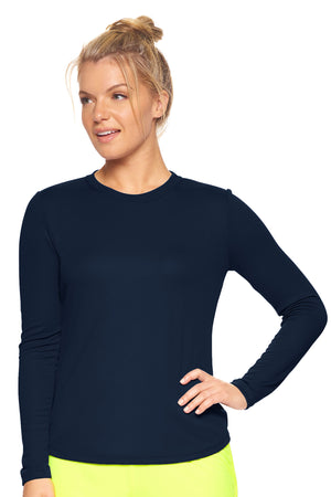 Expert Brand Wholesale Women's Oxymesh Crewneck Performance Tee Imported AJ301 Navy Blue#navy-blue