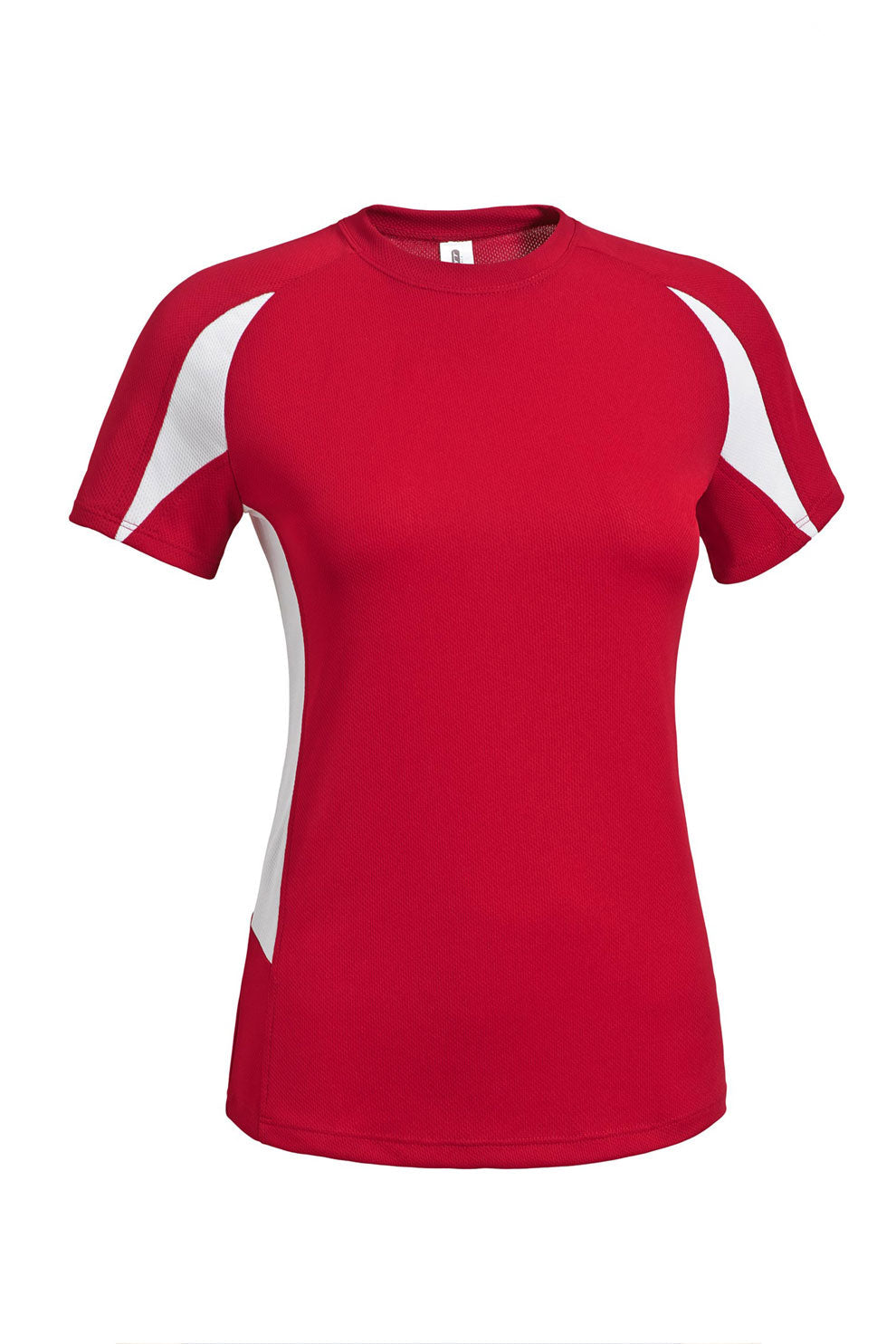 Expert Brand Wholesale Women's Oxymesh Crossroad Tee Performance Made in USA Red Image 2#true-red