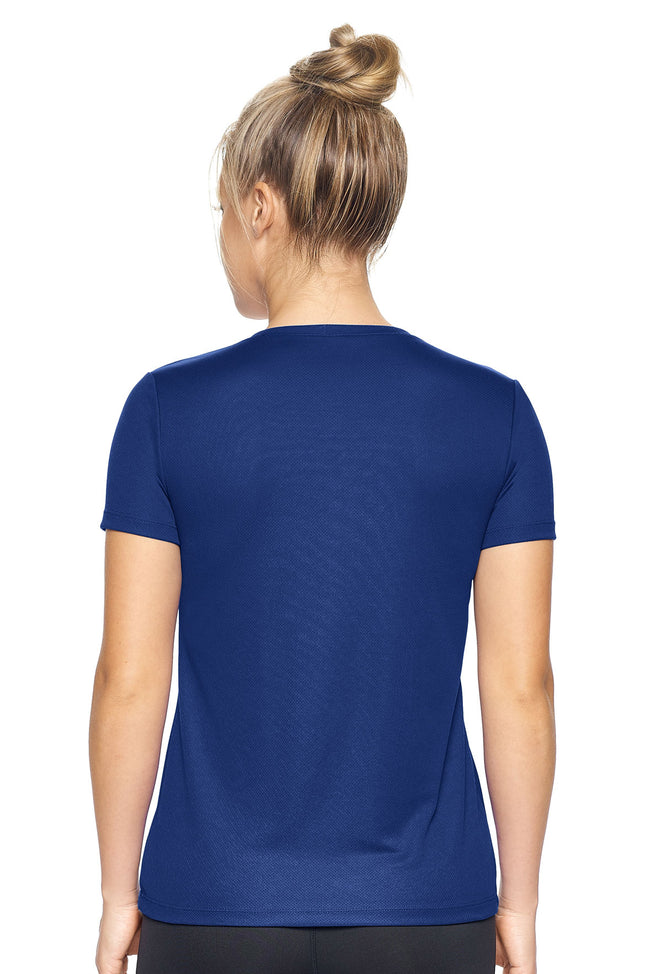 Expert Brand Women's Oxymesh™ V-Neck Tec Tee in Navy image 3#navy