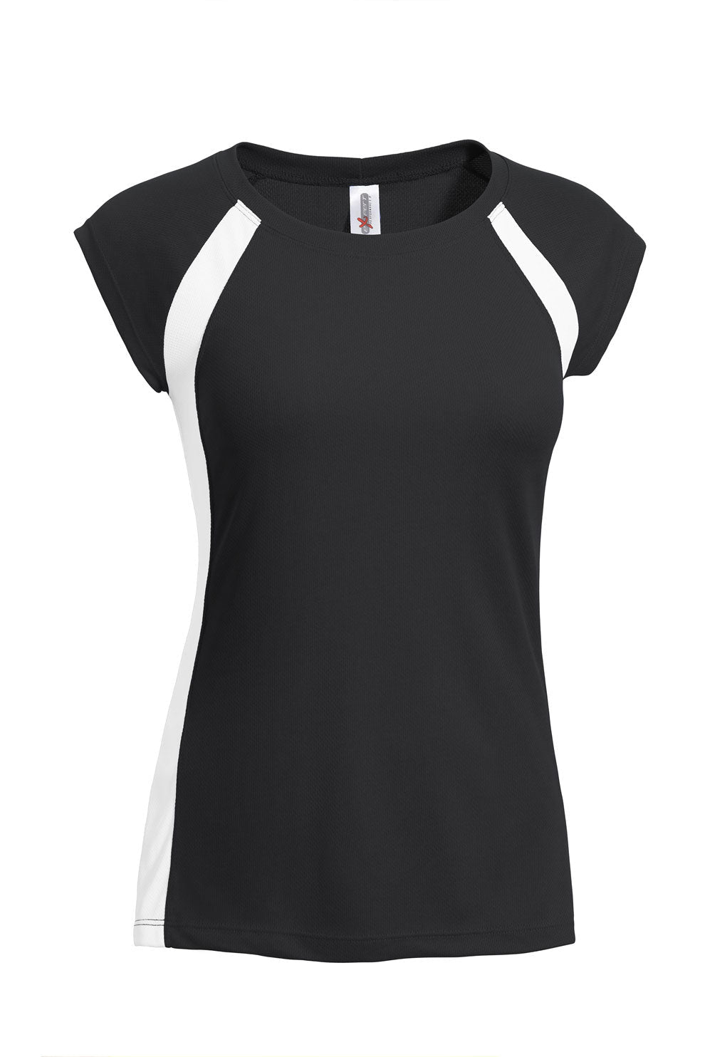 The women's Oxymesh™ Performance Raglan Colorblock Referee Tee in black #black