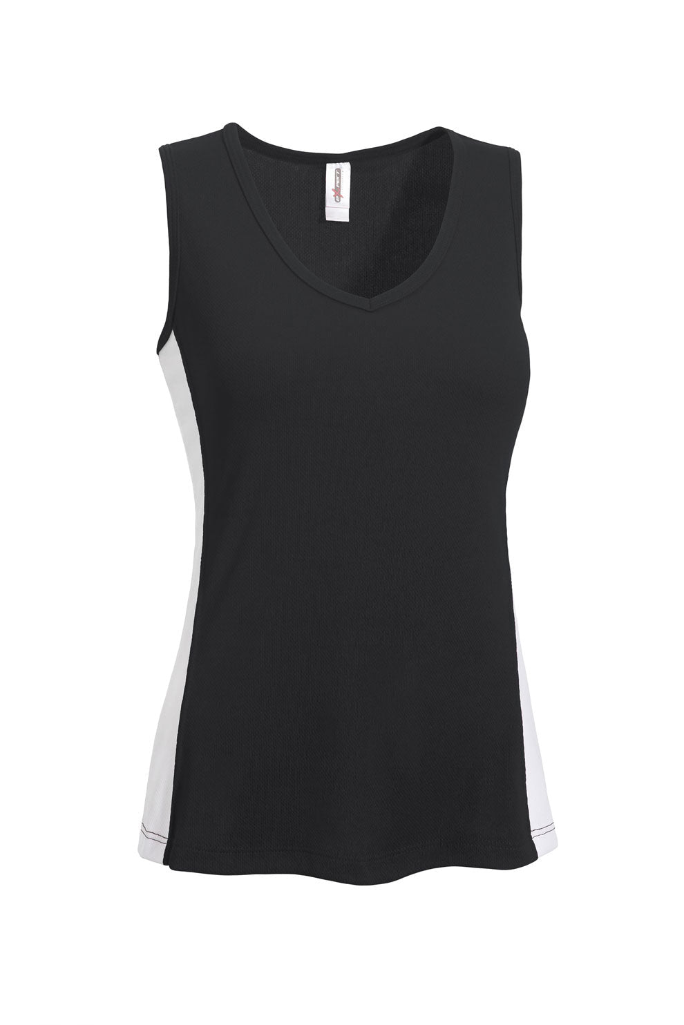 Women's Oxymesh™ V-Neck Colorblock Tank in the color black