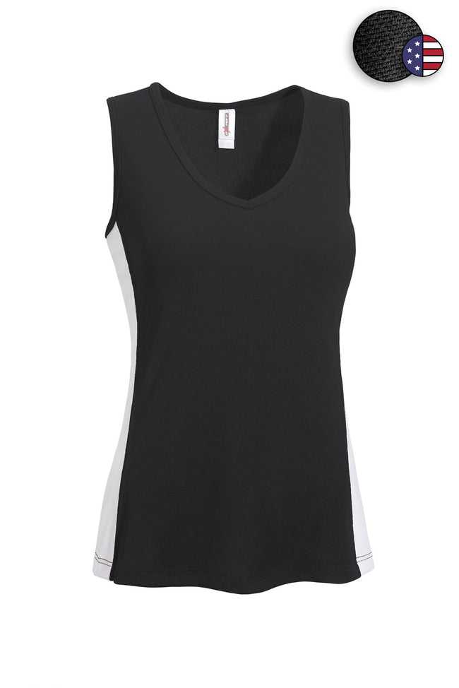 AJ215 Oxymesh™ V-Neck Colorblock Tank