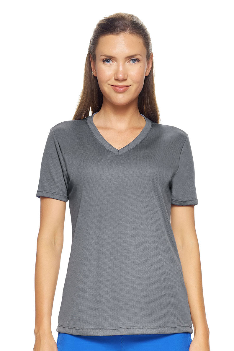 AJ202D🇺🇸 Oxymesh™ V-Neck Tec Tee - Expert Brand #STEEL