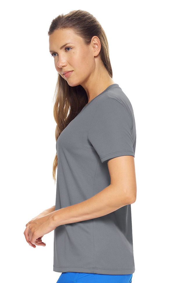 Expert Brand Women's Oxymesh™ V-Neck Tec Tee in steel image 2#steel