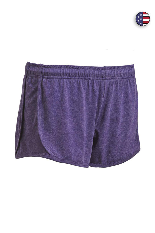 Expert Brand Wholesale Women's Performance Heather Shorts Made in USA AA1046 Dark Heather Red#dark-heather-purple