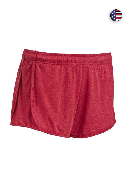 Expert Brand Wholesale Women's Performance Heather Shorts Made in USA AA1046 Dark Heather Red#dark-heather-red