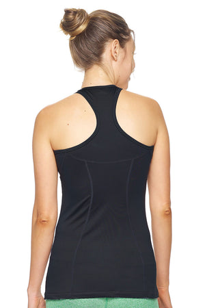 Expert Brand Wholesale Women's Racerback Tank Airstretch Running Yoga Style AQ223 black image 3#black