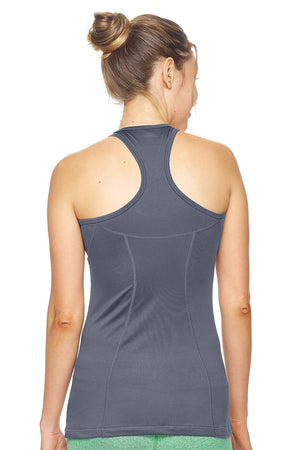 Expert Brand Wholesale Women's Racerback Tank Airstretch Running Yoga Style AQ223 graphite image 3#graphite