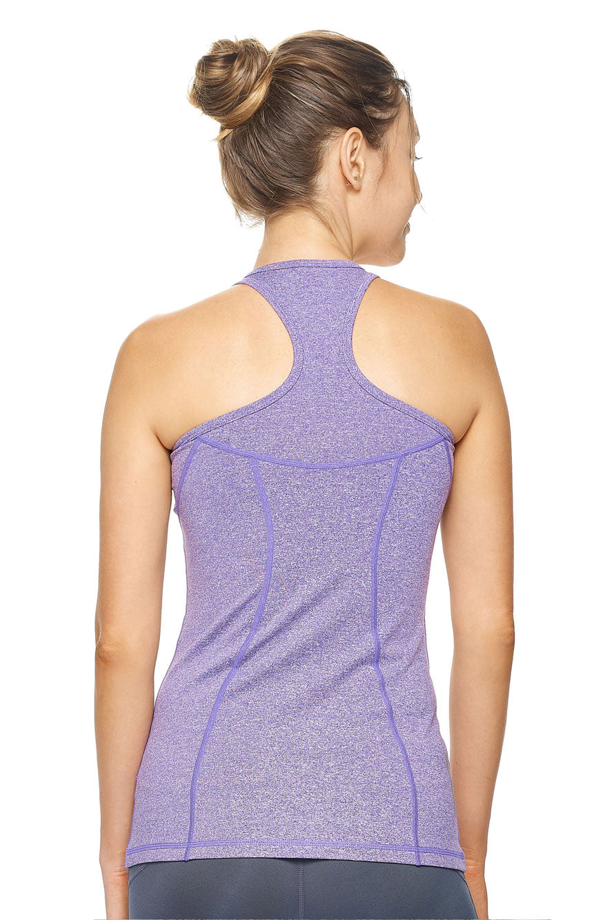 Expert Brand Wholesale Women's Racerback Tank Airstretch Running Yoga Style AQ223 heather purple image 3#heather-purple