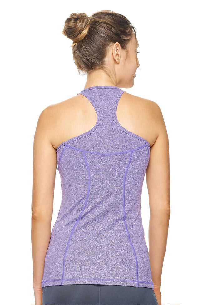 Expert Brand Wholesale Women's Racerback Tank Airstretch Running Yoga Style AQ223 heather purple image 3#heather-purple