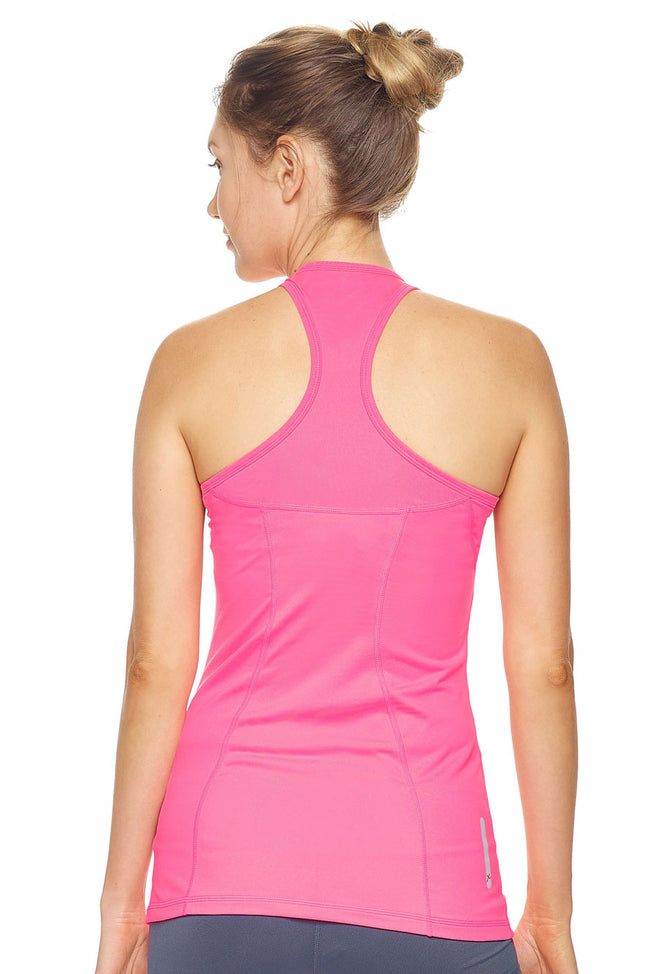 Expert Brand Wholesale Women's Racerback Tank Airstretch Running Yoga Style AQ223 hot pink image 3#hot-pink