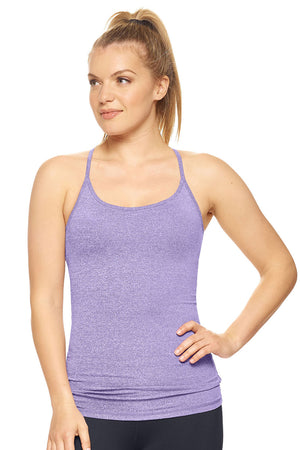 Expert Brand Wholesale Women's Racerback Tank Strappy Cami Airstretch AQ222 in Heather Purple#heather-purple