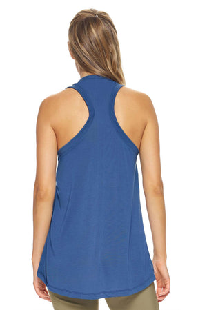 Expert Brand Wholesale Women's Siro V-neck Racerback Tank Made in the USA Stone Blue BE222 image 3#stone-blue