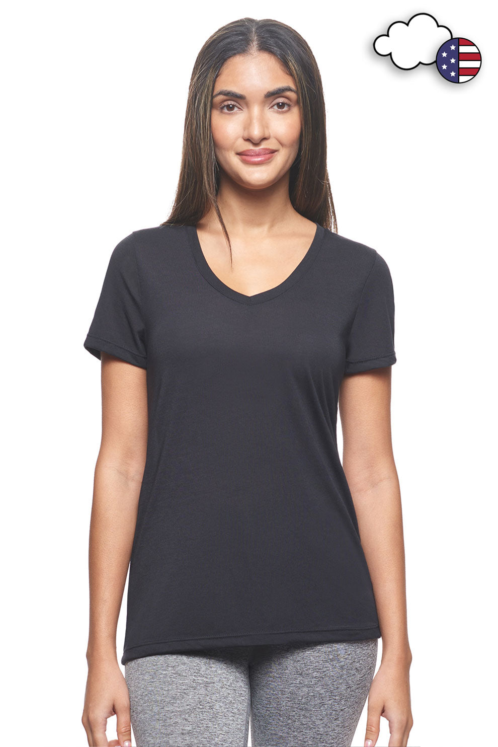 BE202 Siro™ Women's V-Neck Tee - Expert Brand#black