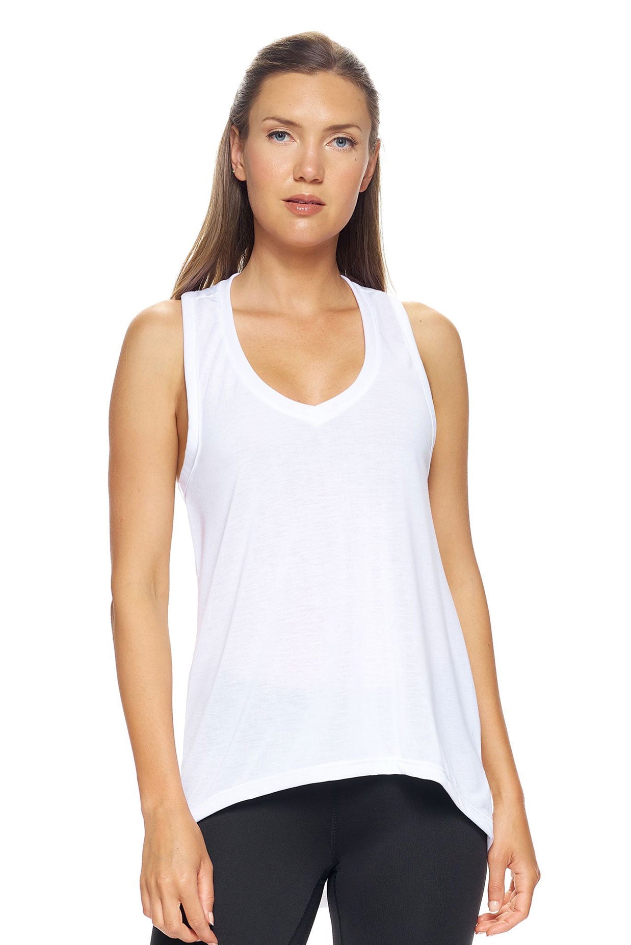 BE222🇺🇸 Siro™ V-Neck Racerback Tank - Expert Brand#white