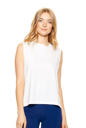 Expert Brand Wholesale Women's Sleeveless Eco-Friendly Hemp Cotton Fashion Muscle Tank Made In USA Bone White#bone