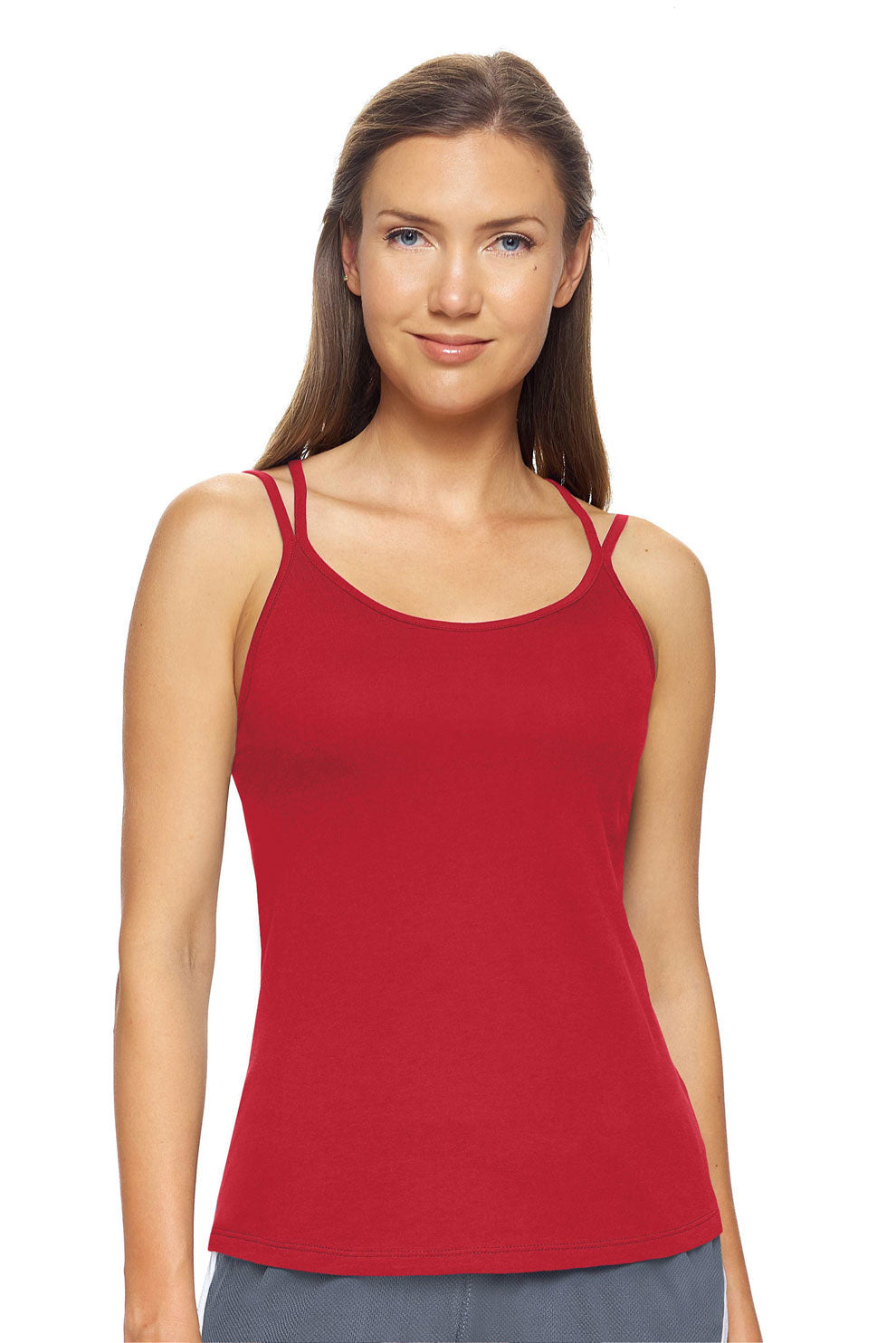 Expert Brand Wholesale Women's Strappy Cami Sustainable Eco-Friendly Lenzing Micromodal Organic Cotton Made in USA scarlet#scarlet 
