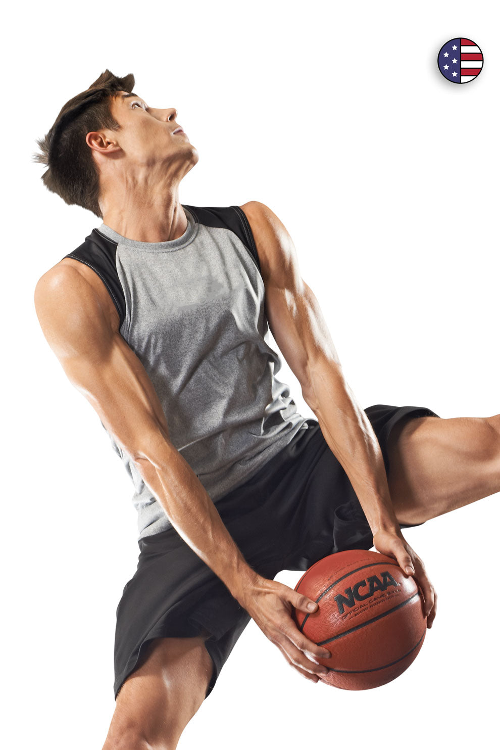 Expert Brand Wholesale Men's Performance Color Block Tank AT818 Heather Gray Black#heather-gray-black