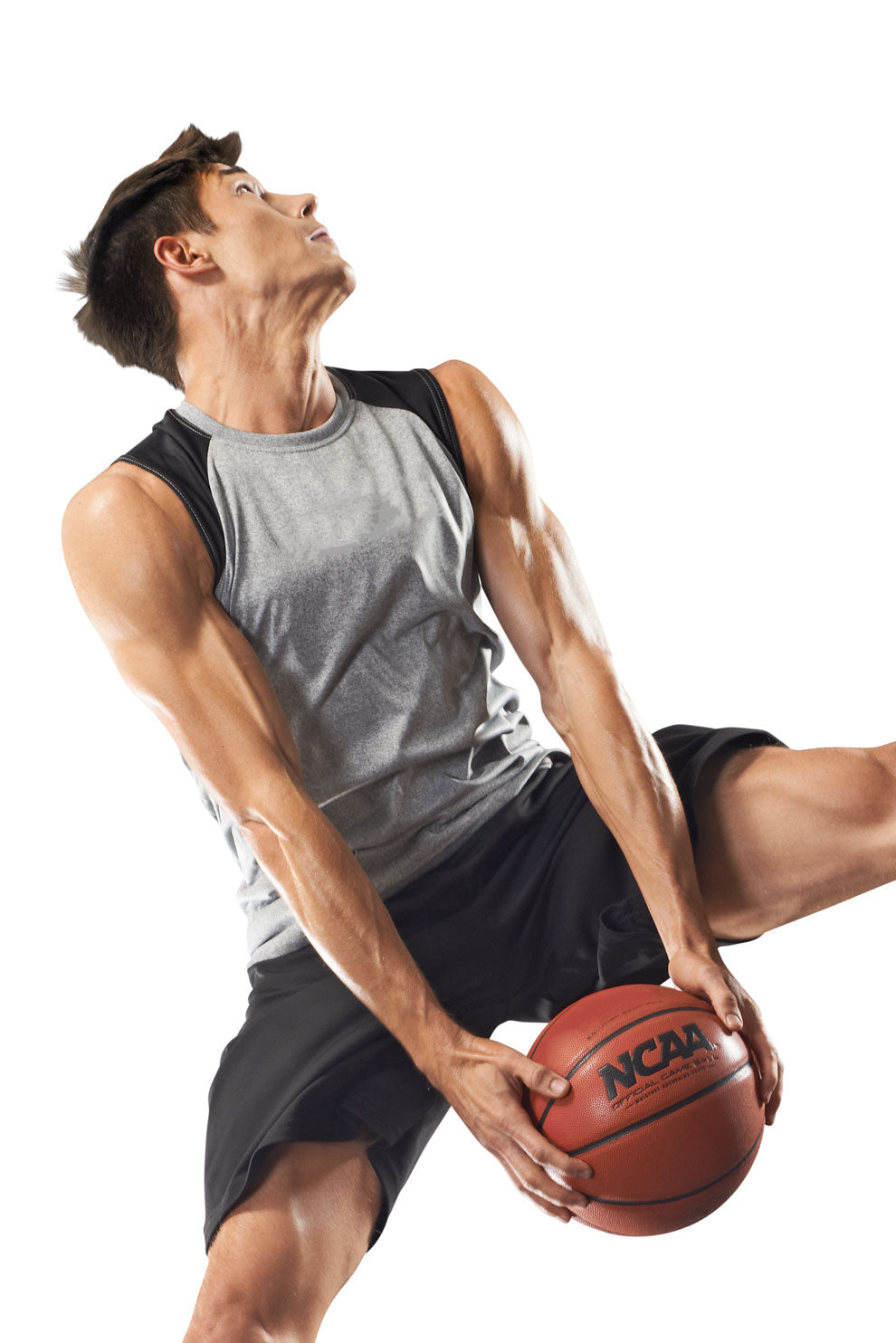Expert Brand Wholesale Men's Performance Color Block Tank AT818 Heather Gray Black#heather-gray-black