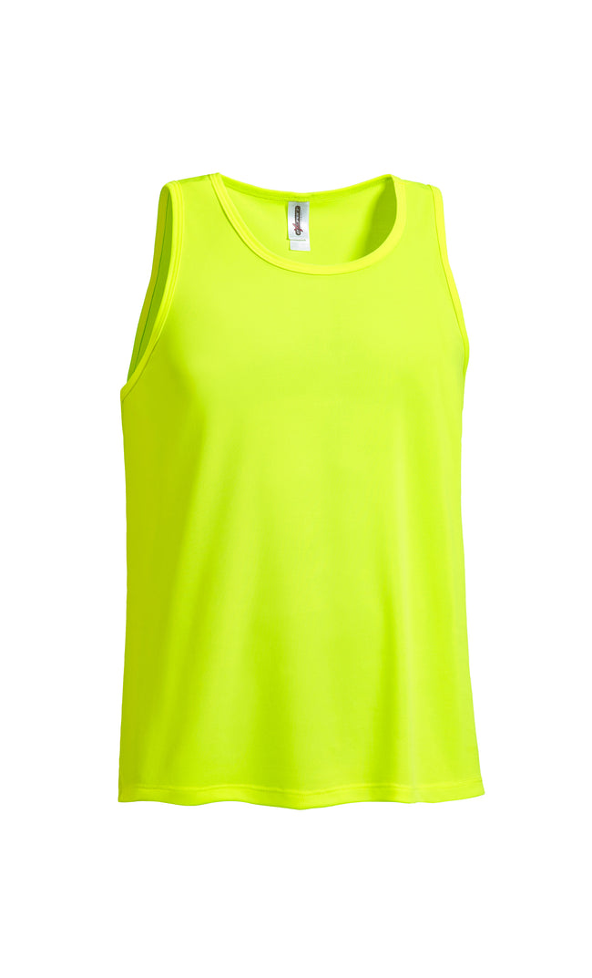 Expert Brand Wholesale Men's pk maX™ Workout Sleeveless Mesh Tech Safety yellow#safety-yellow