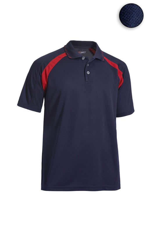 Expert Brand Wholesale Men's Oxymesh Par Polo in Navy and red image 2#navy