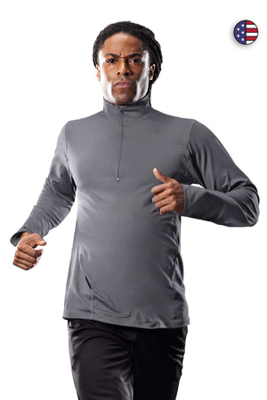 AU905🇺🇸 1/4 Zip Pullover Track Training Top - Expert Brand in charcoal image 2#charcoal