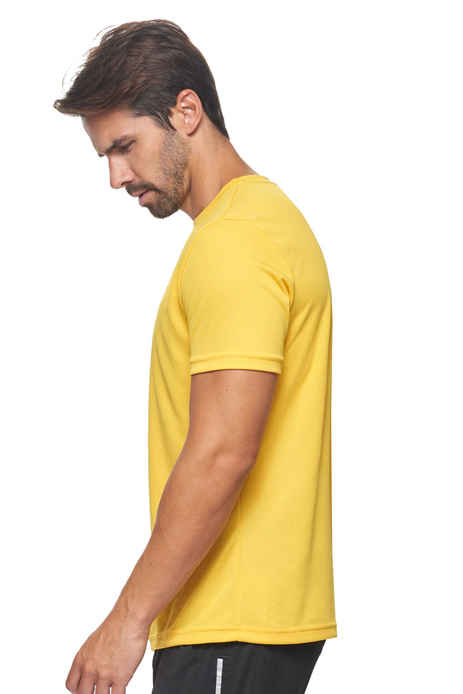 Expert Brand Wholesale Men's Oxymesh Tec Tee Performance Fitness Running Shirt in Gold image 2#gold