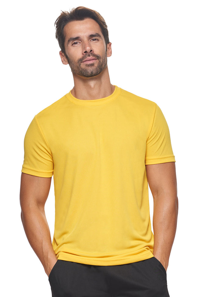 Expert Brand Wholesale Men's Oxymesh Tec Tee Performance Fitness Running Shirt in Gold#gold