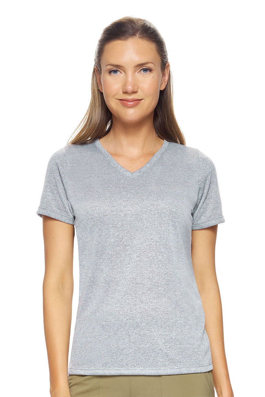 Expert Brand Wholesale Women's Natural Feel Jersey V-Neck Tee heather gray#heather-gray
