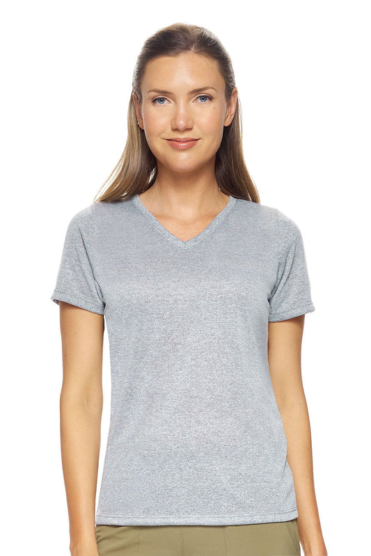 Expert Brand Wholesale Women's Natural Feel Jersey V-Neck Tee heather gray#heather-gray