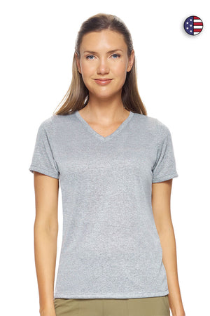 Expert Brand Wholesale Women's Natural Feel Jersey V-Neck Tee heather gray#heather-gray
