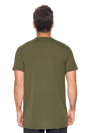 Expert Brand Wholesale Siro High Low Henley Tee in Olive image 3#olive