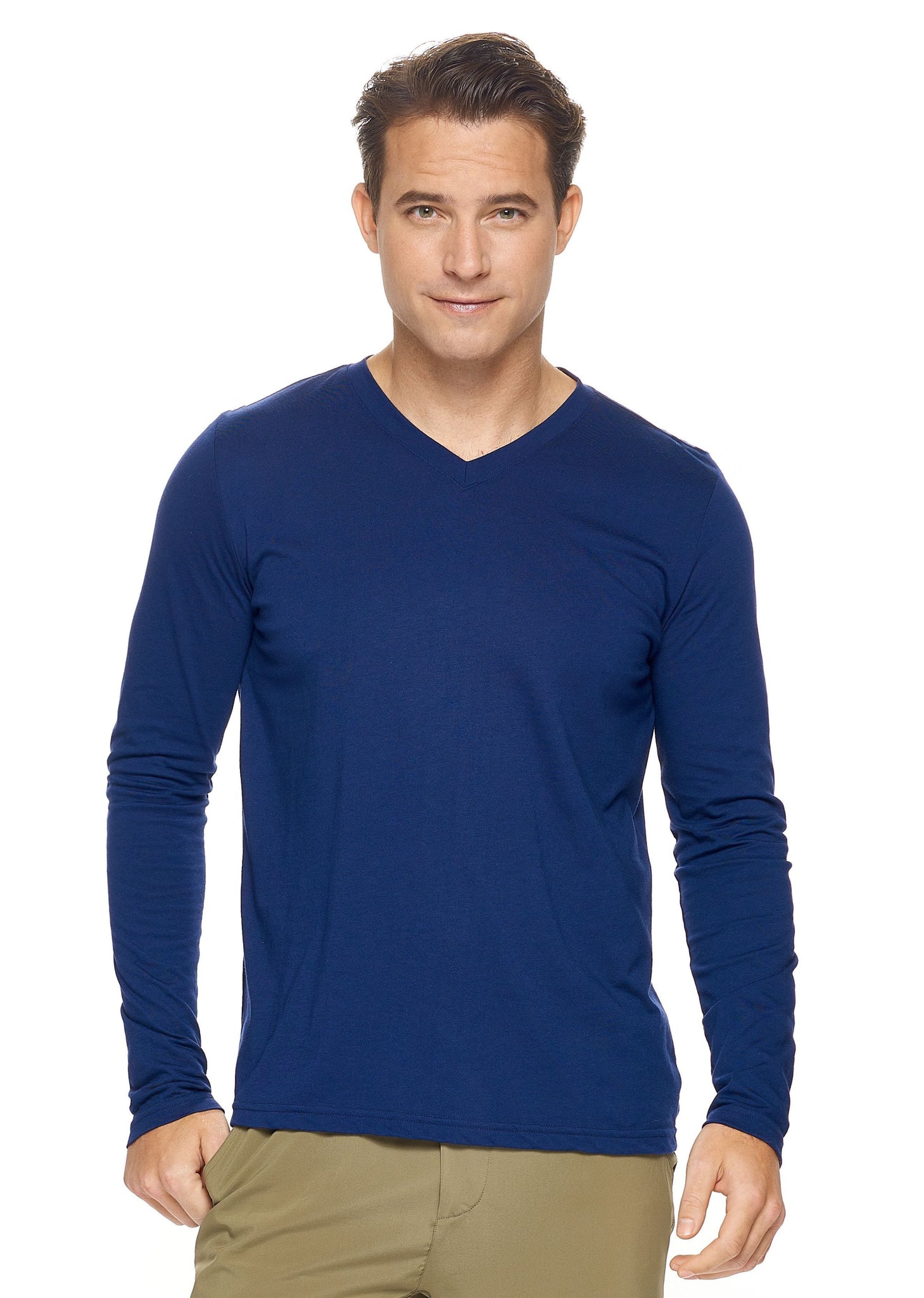 Expert Brand Men s MoCA V Neck Long Sleeve Tee