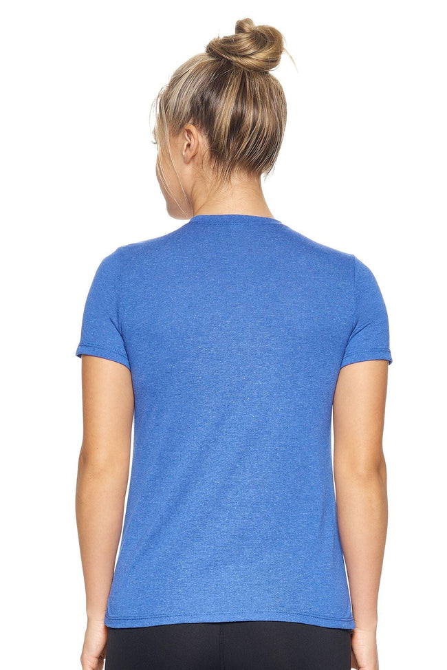 Expert Brand Women's Dark Heather Royal Performance Heather V-Neck Tee Image 4#dark-heather-royal