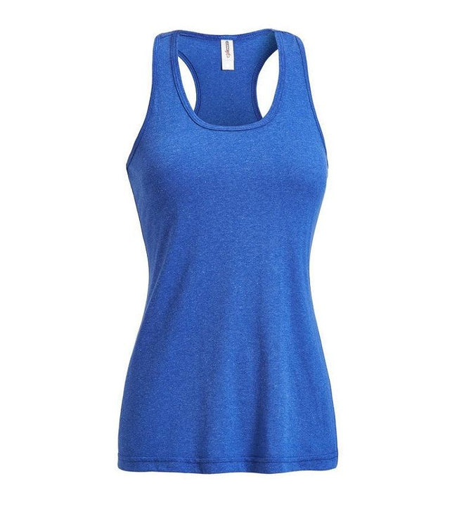 Expert Brand Wholesale Performance Heather Racerback Tank in Heather Royal#dark-heather-royal