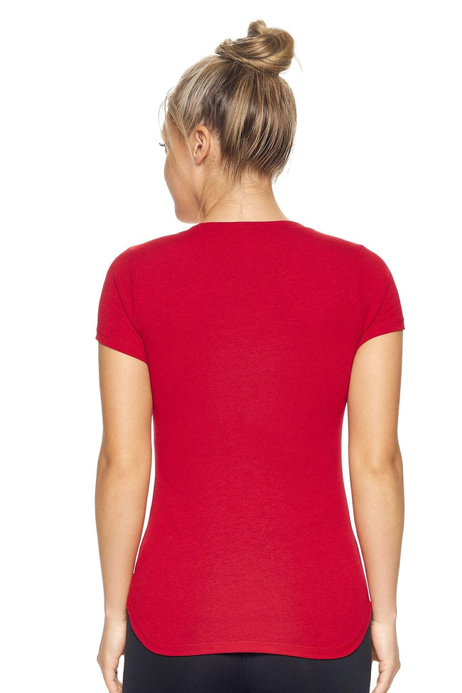 Women's Red TriTec™ Deep V-Neck Tee Image 3#deep-red